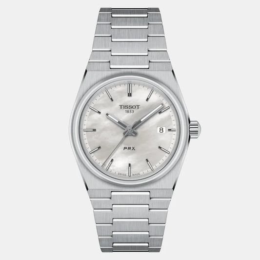 Tissot PRX Women Quartz White Mother Of Pearl Dial Analog Stainless Steel Watch T1372101111100