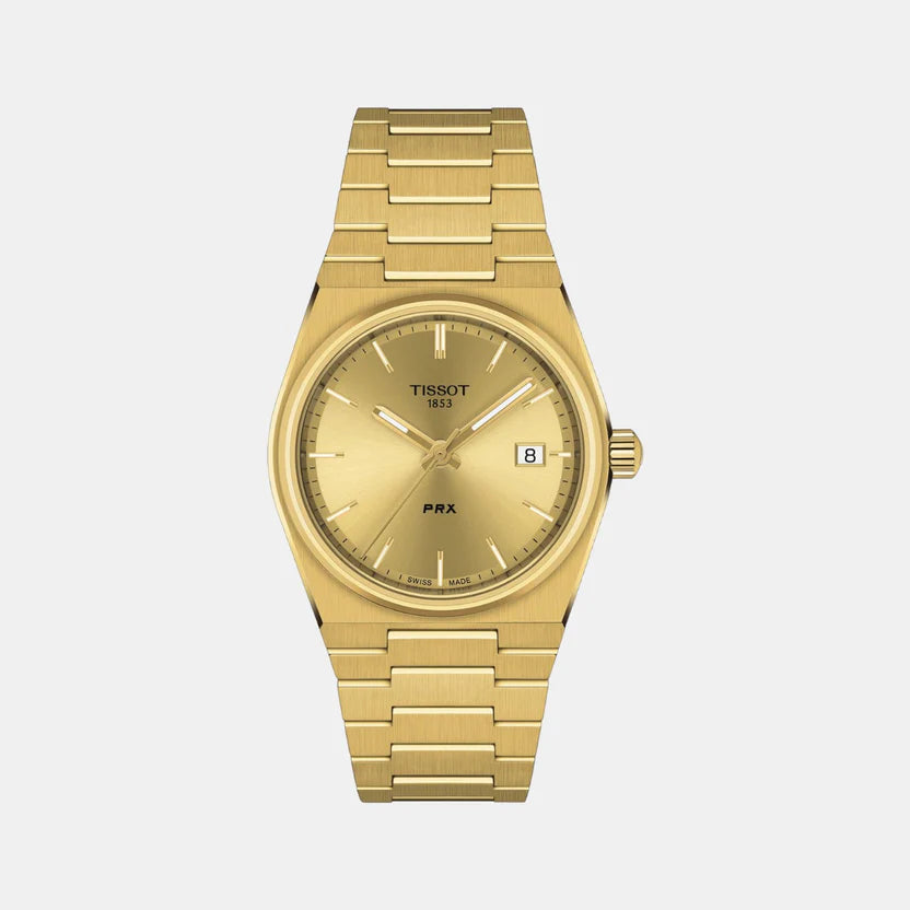 Tissot PRX Unisex Quartz Champagne Dial Analog Stainless Steel Watch T1372103302100