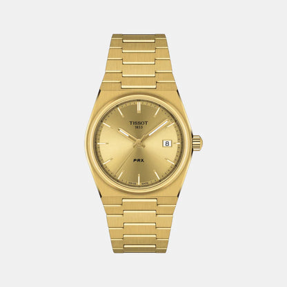 Tissot PRX Unisex Quartz Champagne Dial Analog Stainless Steel Watch T1372103302100