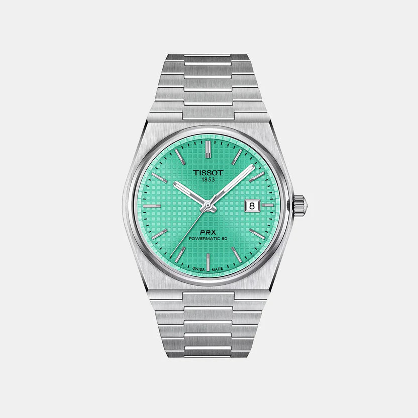 Tissot PRX Men Automatic Light Green Dial Analog Stainless Steel Watch T1374071109101