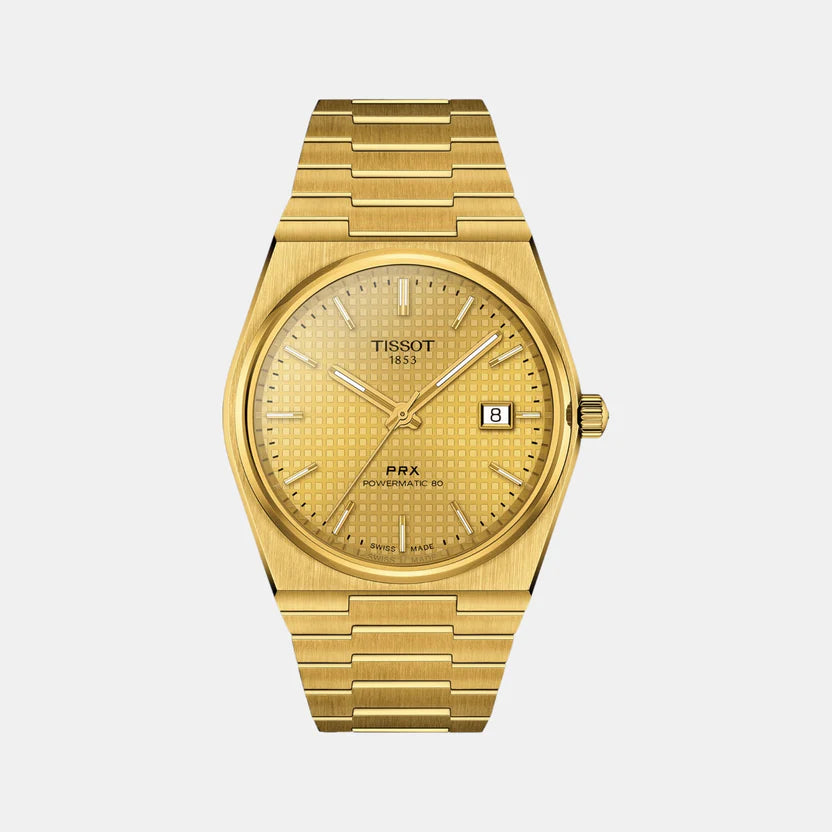 Tissot PRX POWERMATIC 80 Men Automatic Champagne Dial Analog Stainless Steel Watch - T1374073302100