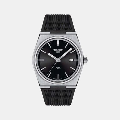Tissot PRX Men Quartz Black Dial Analog Rubber Watch T1374101705100