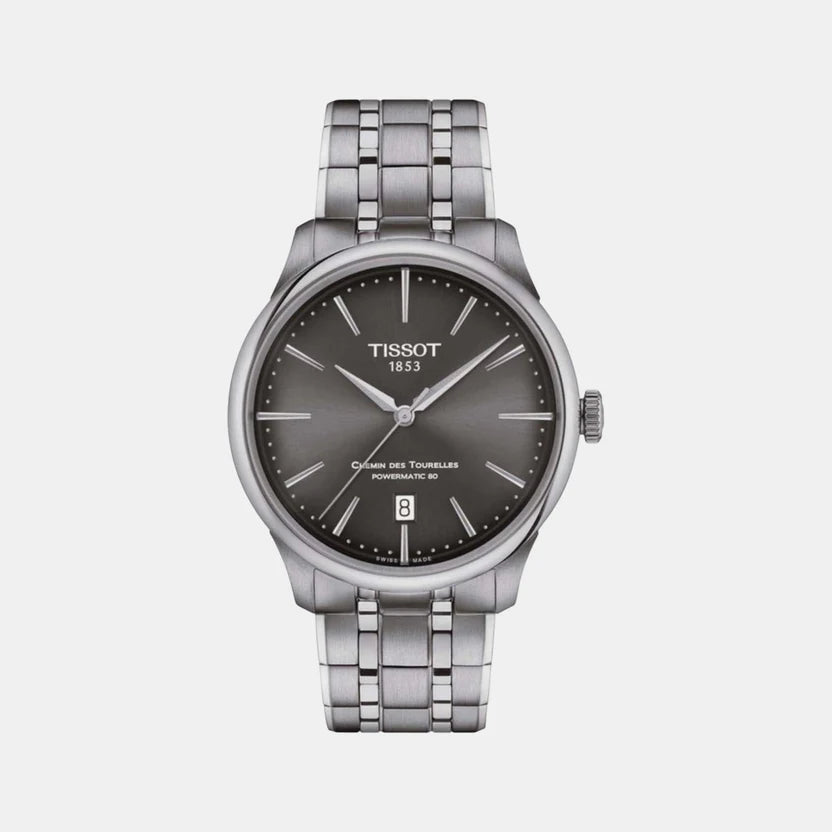 Tissot Chemin Des Tourelles Men Automatic Grey Dial Analog Stainless steel Watch T1398071106100