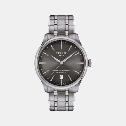 Tissot Chemin Des Tourelles Men Automatic Grey Dial Analog Stainless steel Watch T1398071106100