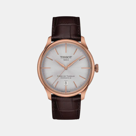 Tissot Chemin Des Tourelles Men Automatic Leather Watch T1398073603100