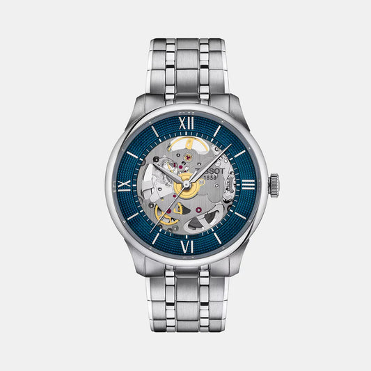 Tissot Chemin Des Tourelles Unisex Automatic Blue Dial Analog Stainless Steel Watch T1398361104800