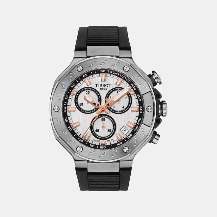 Tissot T-Race Men Quartz White Dial Chronograph Silicone Watch T1414171701100