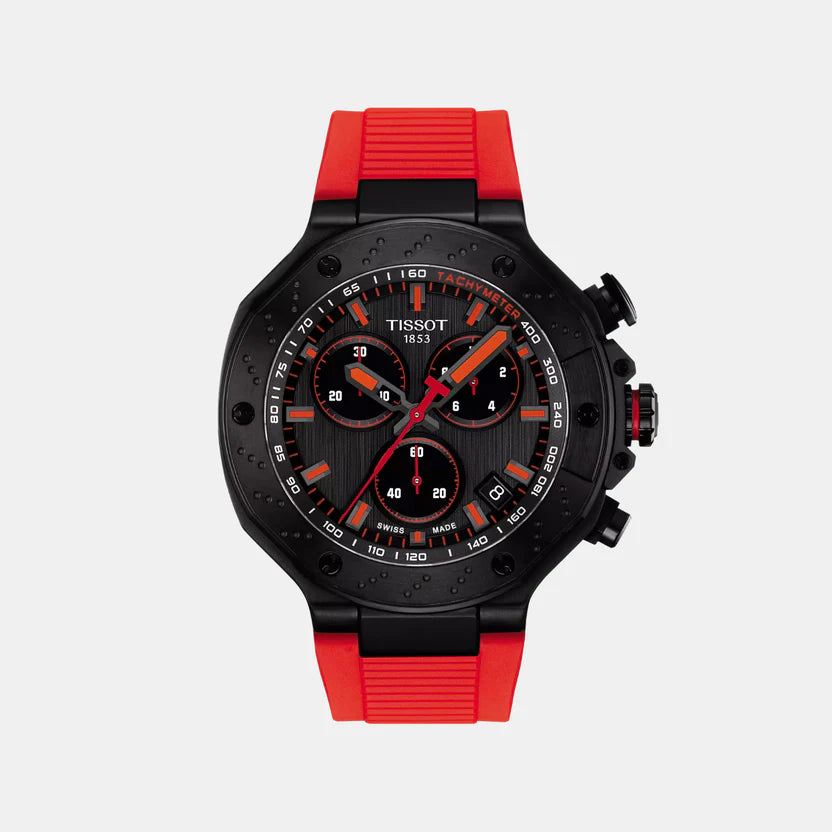 Tissot T-Race Men Quartz Dark Grey Dial Chronograph Silicone Watch T1414173706101