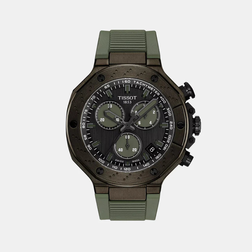 Tissot T-Race Men Quartz Dark Grey Dial Chronograph Silicone Watch T1414173706102