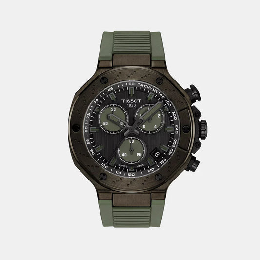 Tissot T-Race Men Quartz Dark Grey Dial Chronograph Silicone Watch T1414173706102