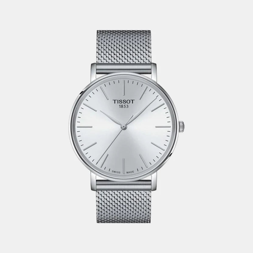 Tissot Everytime Men Quartz White Dial Analog Stainless Steel Watch T1434101101100