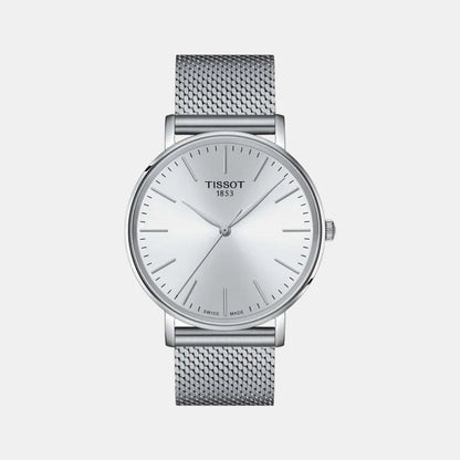Tissot Everytime Men Quartz White Dial Analog Stainless Steel Watch T1434101101100