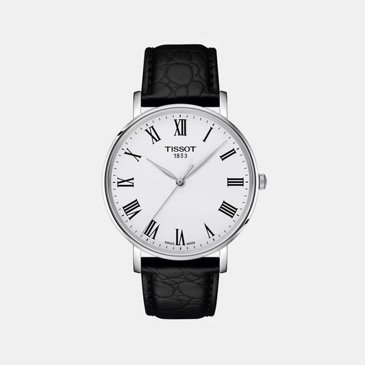 Tissot Everytime Men Quartz Silver Dial Analog Leather Watch T1434101603300