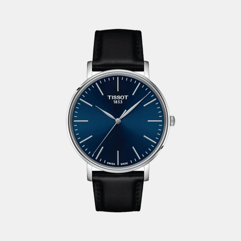 Tissot Everytime Men Quartz Blue Dial Analog Leather Watch T1434101604100