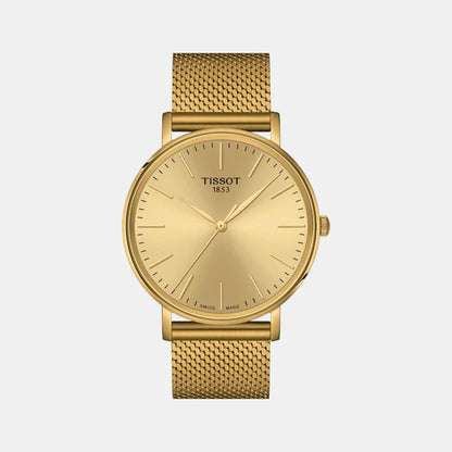 Tissot Everytime Men Quartz Champagne Dial Analog Stainless Steel Watch - T1434103302100
