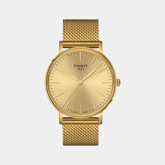 Tissot Everytime Men Quartz Champagne Dial Analog Stainless Steel Watch - T1434103302100