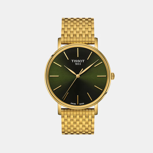 Tissot Everytime Men Quartz Green Dial Analog Stainless Steel Watch T1434103309100