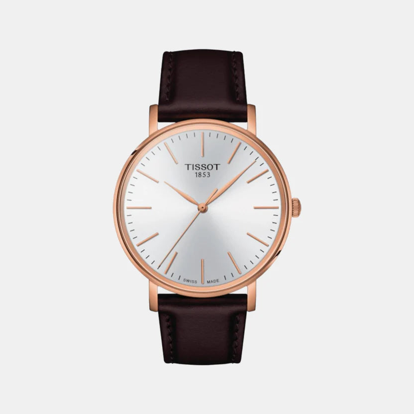 Tissot Everytime Men Quartz White Dial Analog Leather Watch T1434103601100
