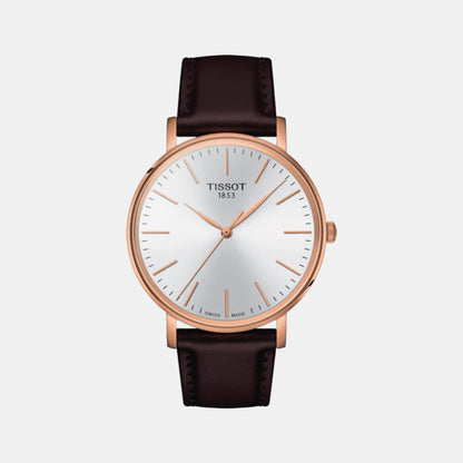Tissot Everytime Men Quartz White Dial Analog Leather Watch T1434103601100