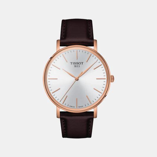 Tissot Everytime Men Quartz White Dial Analog Leather Watch T1434103601100