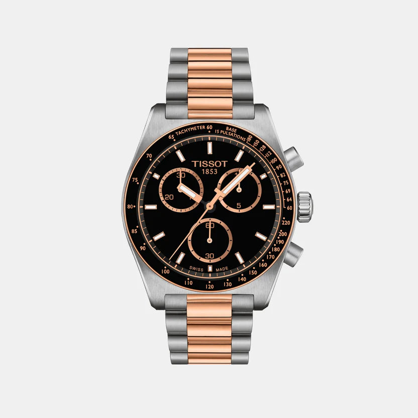 Tissot PR 516 Men Quartz Black Dial Chronograph Stainless Steel Watch T1494172205101
