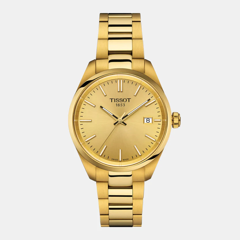 Tissot PR 100 Women Quartz Champagne Dial Analog Stainless Steel Watch - T1502103302100