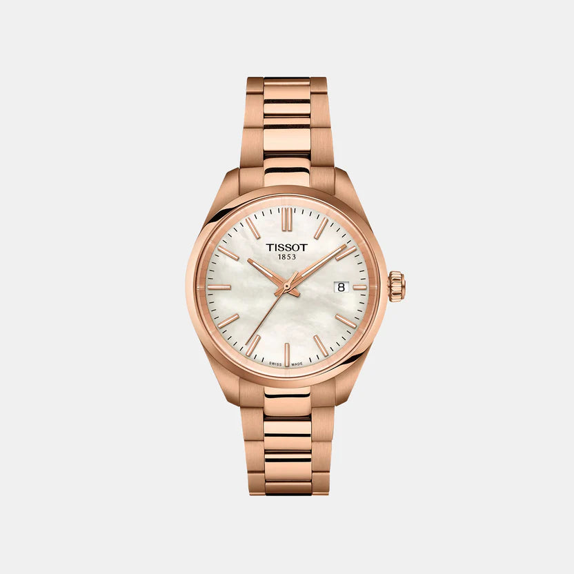 Tissot PR 100 Unisex Quartz White Mother Of Pearl Dial Analog Steel Watch T1502103311100