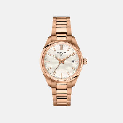 Tissot PR 100 Unisex Quartz White Mother Of Pearl Dial Analog Steel Watch T1502103311100