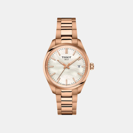 Tissot PR 100 Unisex Quartz White Mother Of Pearl Dial Analog Steel Watch T1502103311100