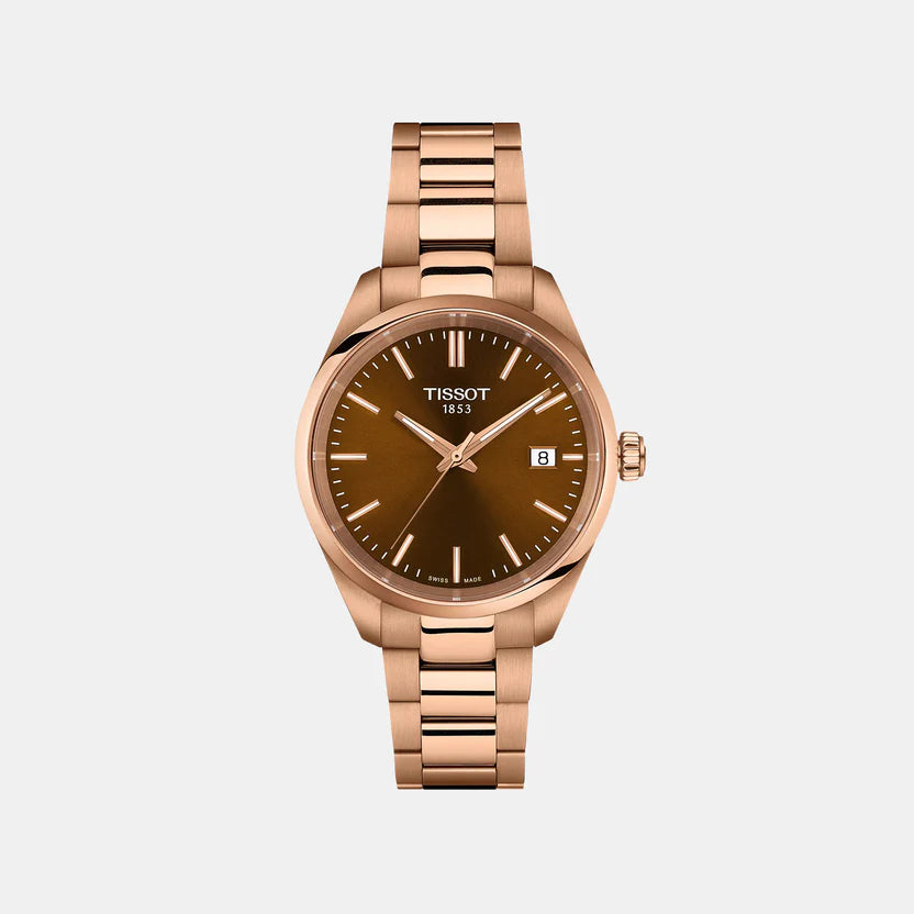 Tissot PR 100 Unisex Quartz Brown Dial Analog Steel Watch T1502103329100
