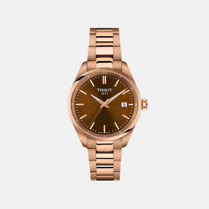 Tissot PR 100 Unisex Quartz Brown Dial Analog Steel Watch T1502103329100