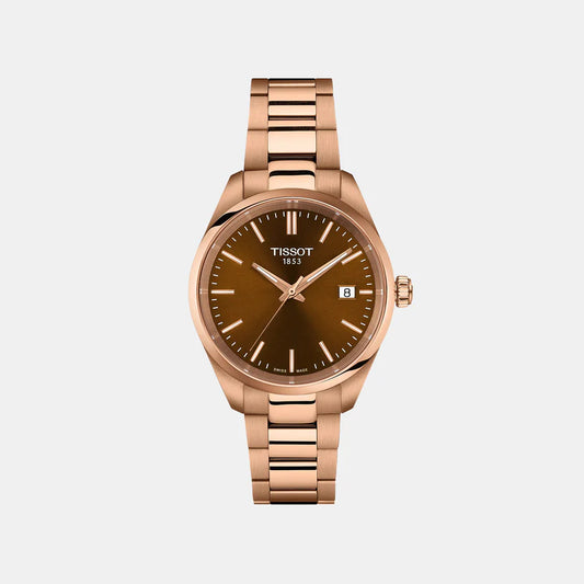 Tissot PR 100 Unisex Quartz Brown Dial Analog Steel Watch T1502103329100