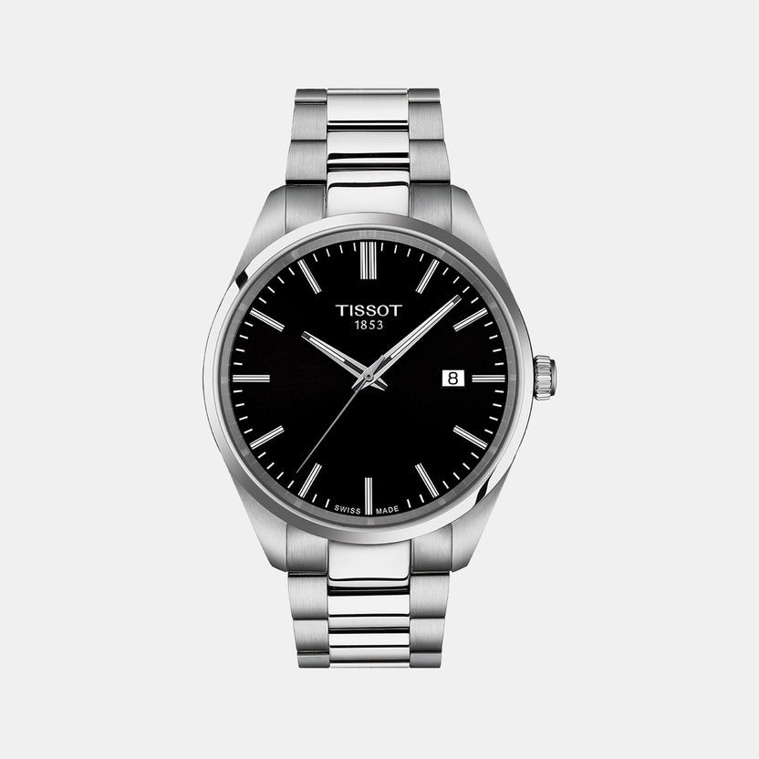 Tissot PR 100 Men Quartz Black Dial Analog Stainless Steel Watch T1504101105100