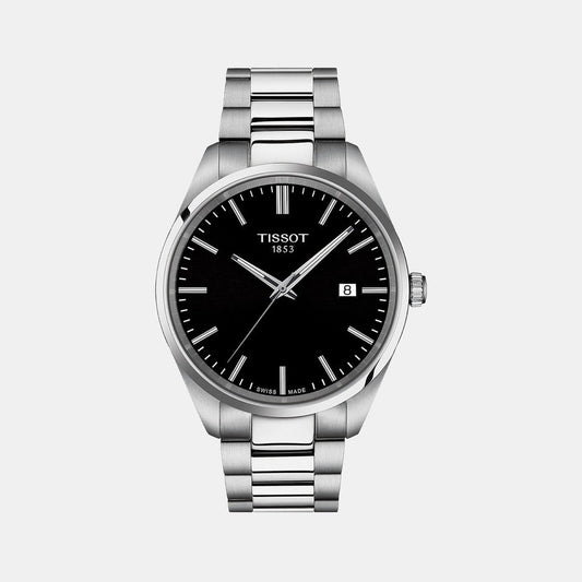 Tissot PR 100 Men Quartz Black Dial Analog Stainless Steel Watch T1504101105100