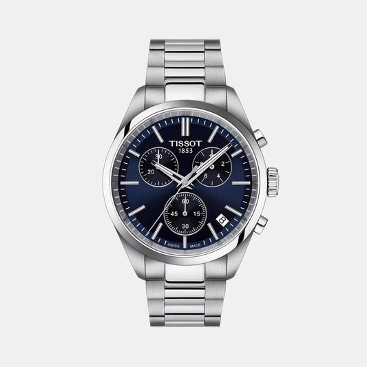 Tissot PR 100 Men Quartz Blue Dial Chronograph Stainless Steel Watch T1504171104100