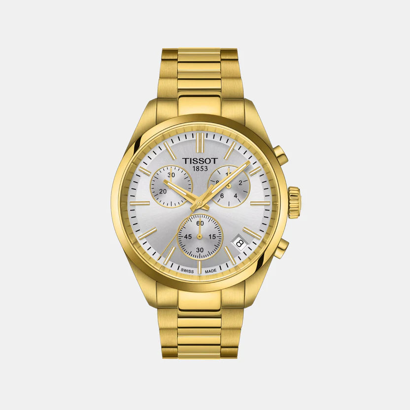 Tissot PR 100 Men Quartz Silver Dial Chronograph Stainless Steel Watch T1504173303100