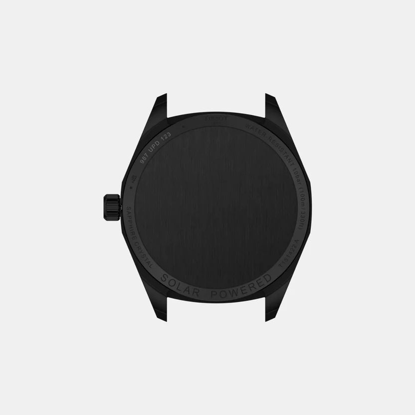 Tissot PRC 100 Solar Unisex Black Dial Analog Leather Watch T1514223605100