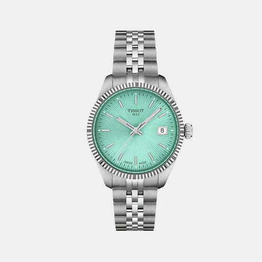 Tissot Ballade Women Quartz Light Green Dial Analog Stainless Steel Watch T1562101109100