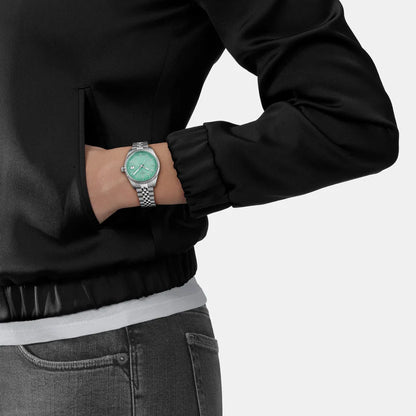 Tissot Ballade Women Quartz Light Green Dial Analog Stainless Steel Watch T1562101109100