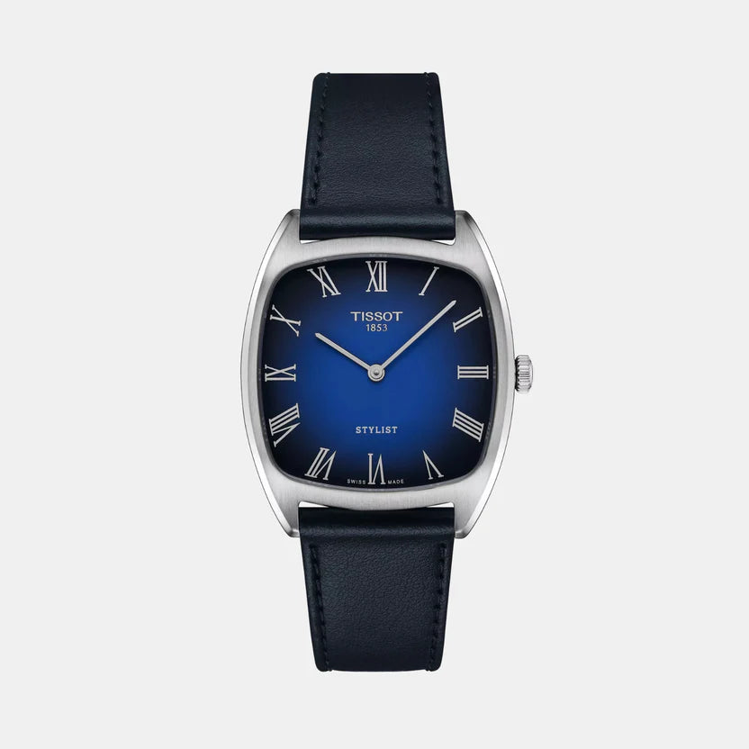 Tissot Stylist Men Quartz Blue Dial Analog Leather Watch T1599091604300