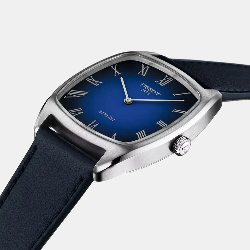 Tissot Stylist Men Quartz Blue Dial Analog Leather Watch T1599091604300