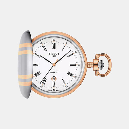 Tissot Savonnette Unisex Quartz White Dial Analog Stainless Steel Pocket Watch T8624102901300