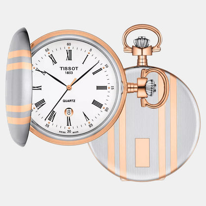 Tissot Savonnette Unisex Quartz White Dial Analog Stainless Steel Pocket Watch T8624102901300