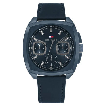 Tommy Hilfiger Quartz Multifunction Blue Dial Blue Leather Strap Watch for Men ntth1710558