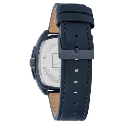 Tommy Hilfiger Quartz Multifunction Blue Dial Blue Leather Strap Watch for Men ntth1710558