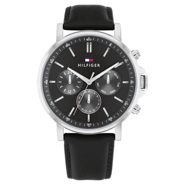 Tommy Hilfiger Quartz Multifunction Grey Leather Strap for Men ntth1710586