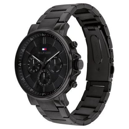 Tommy Hilfiger Multifunction Black Stainless Steel Strap for Men