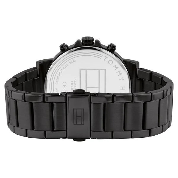 Tommy Hilfiger Multifunction Black Stainless Steel Strap for Men
