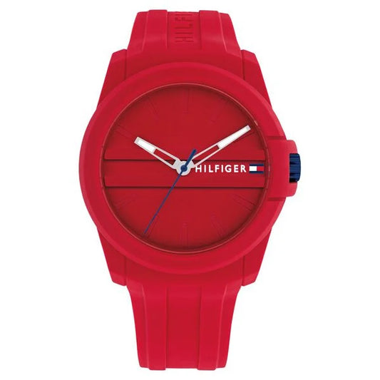 Tommy Hilfiger Quartz Analog Red Silicone Strap for Men ntth1710598w