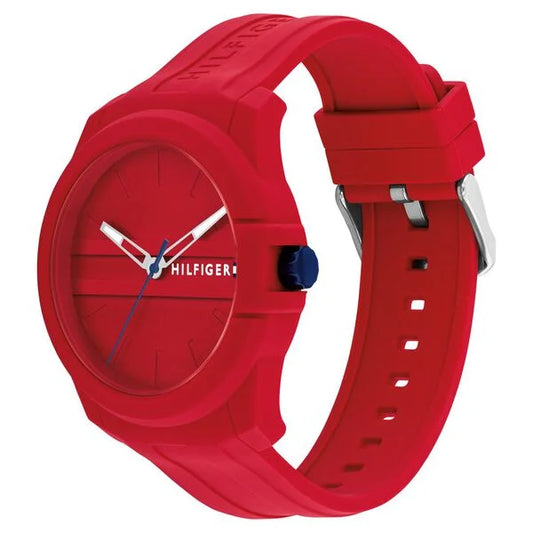 Tommy Hilfiger Quartz Analog Red Silicone Strap for Men ntth1710598w